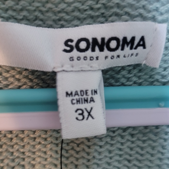 Sonoma 3x Womans Plus Sweater Knit Blue Long Sleeve Pullover - Picture 4 of 7